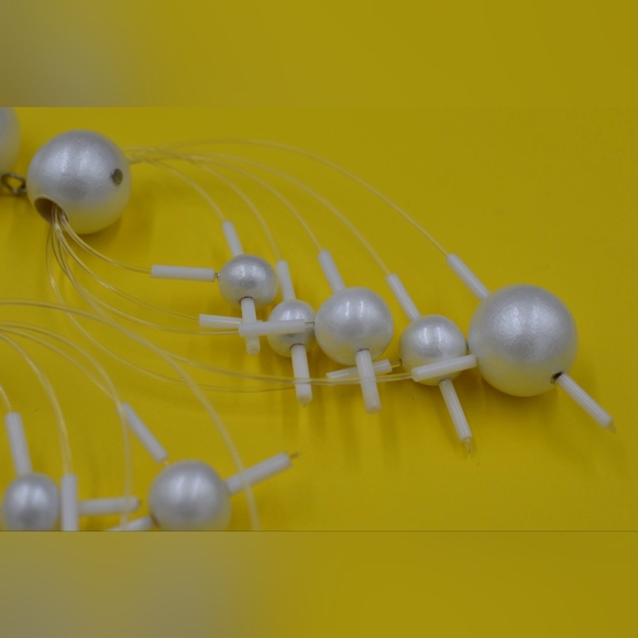 Vintage Earrings Large White Balls 1980s - Picture 7 of 10